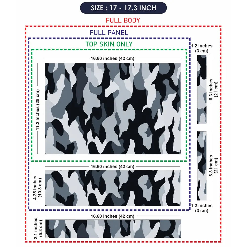 Camouflage Snow Urban Laptop Skin - View 9