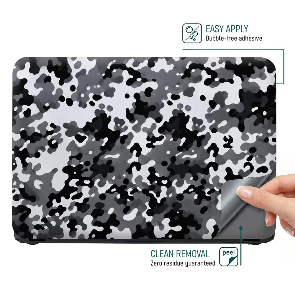 Camouflage Snowstorm Urban Laptop Skin - View 4