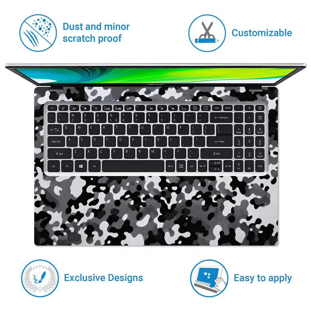 Camouflage Snowstorm Urban Laptop Skin - View 5