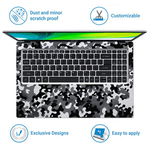 Camouflage Snowstorm Urban Laptop Skin - View 5