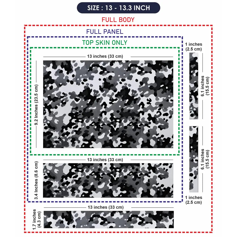 Camouflage Snowstorm Urban Laptop Skin - View 6