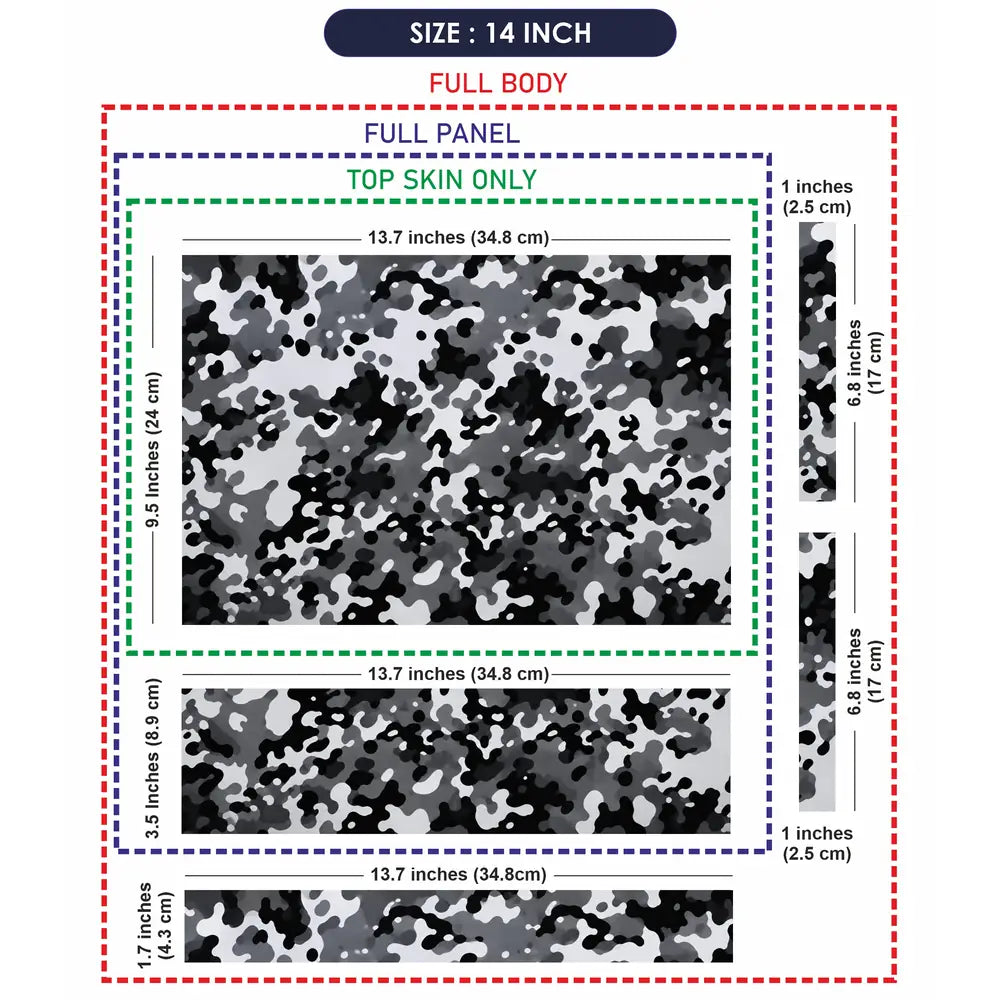 Camouflage Snowstorm Urban Laptop Skin - View 7
