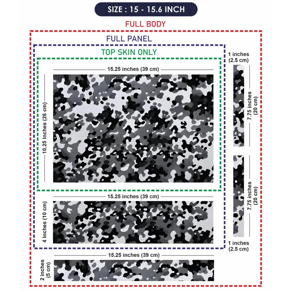 Camouflage Snowstorm Urban Laptop Skin - View 8