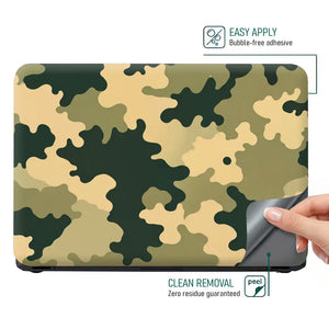 Camouflage Tan Green Field Laptop Skin - View 4