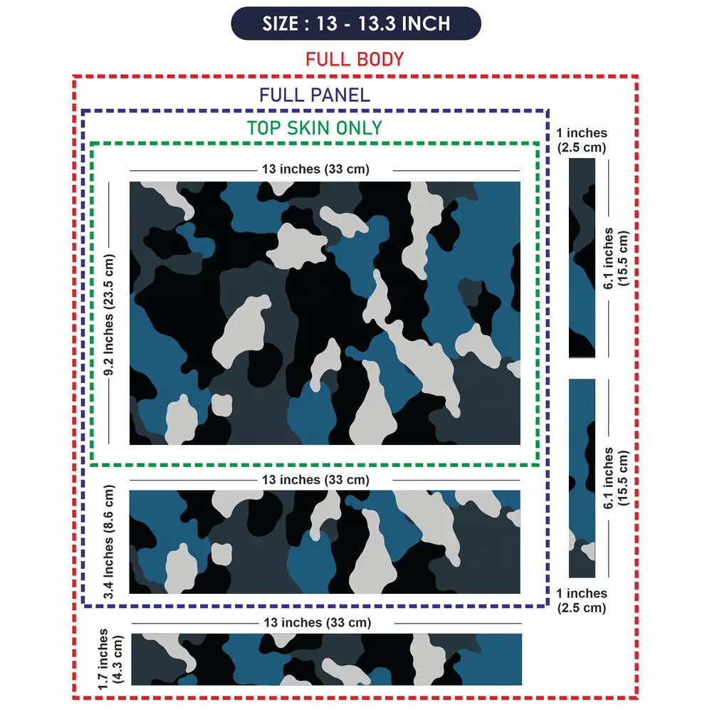 Camouflage Teal Blue Laptop Skin - View 6