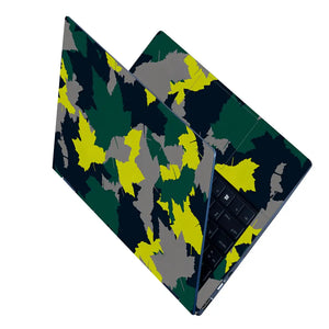 Camouflage Teal Lime Abstract Laptop Skin - View 2