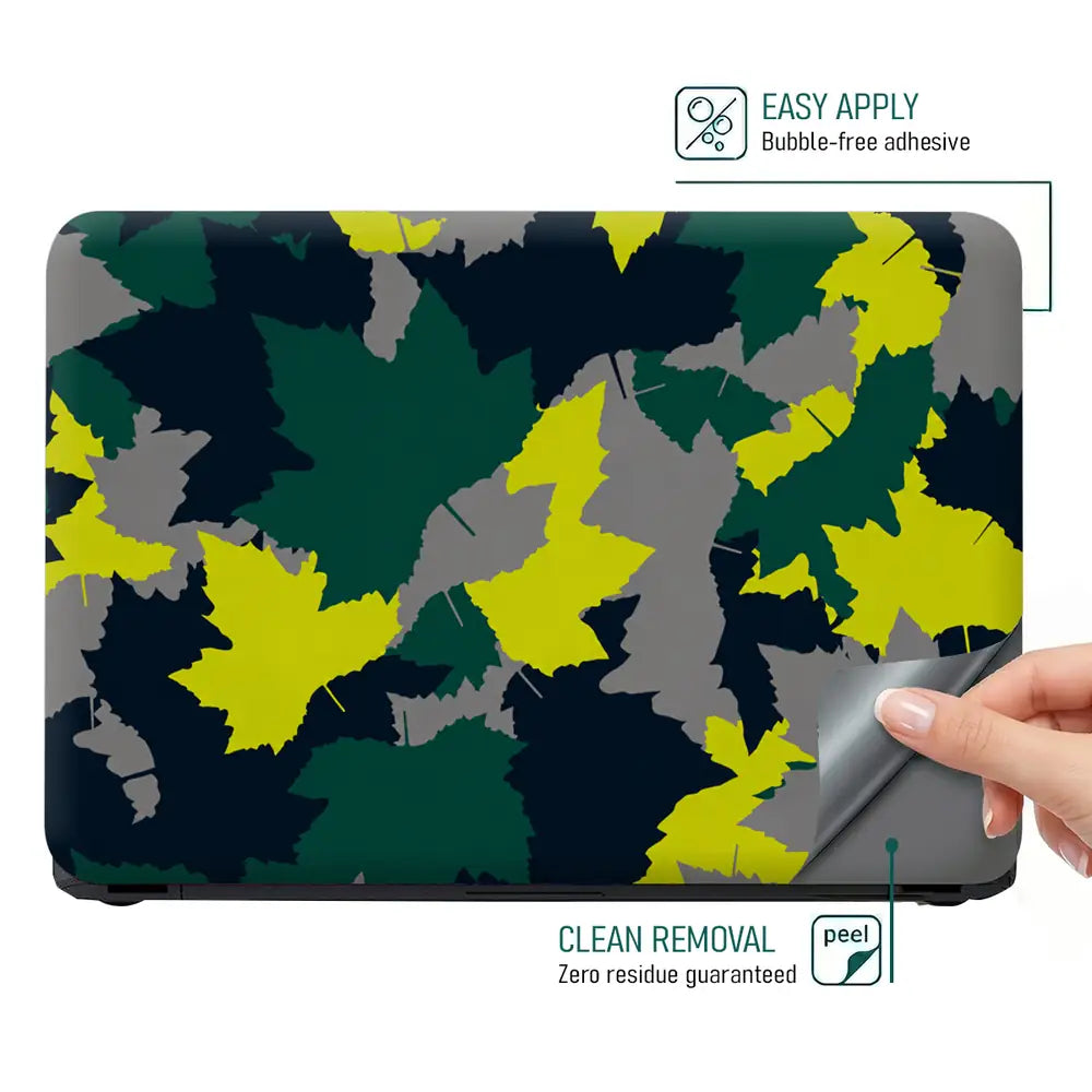 Camouflage Teal Lime Abstract Laptop Skin - View 4