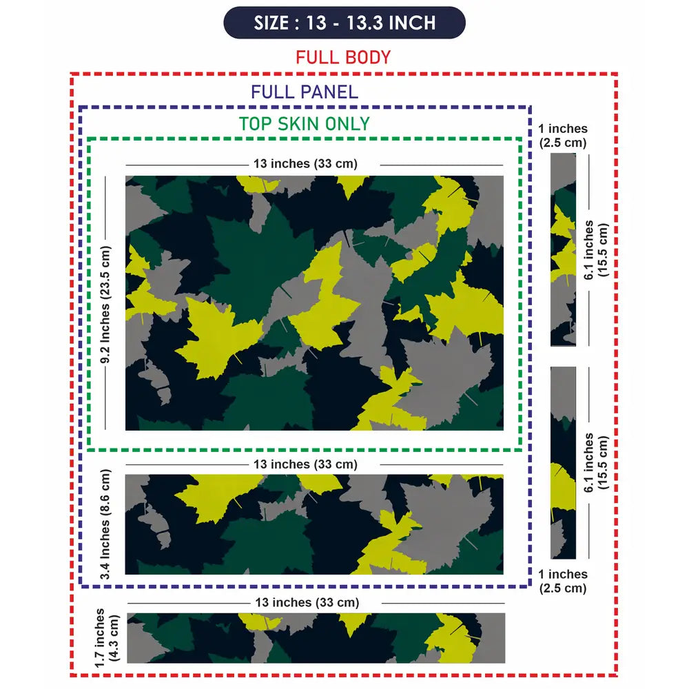 Camouflage Teal Lime Abstract Laptop Skin - View 6