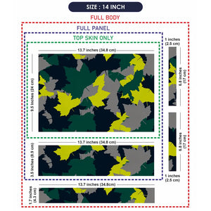 Camouflage Teal Lime Abstract Laptop Skin - View 7