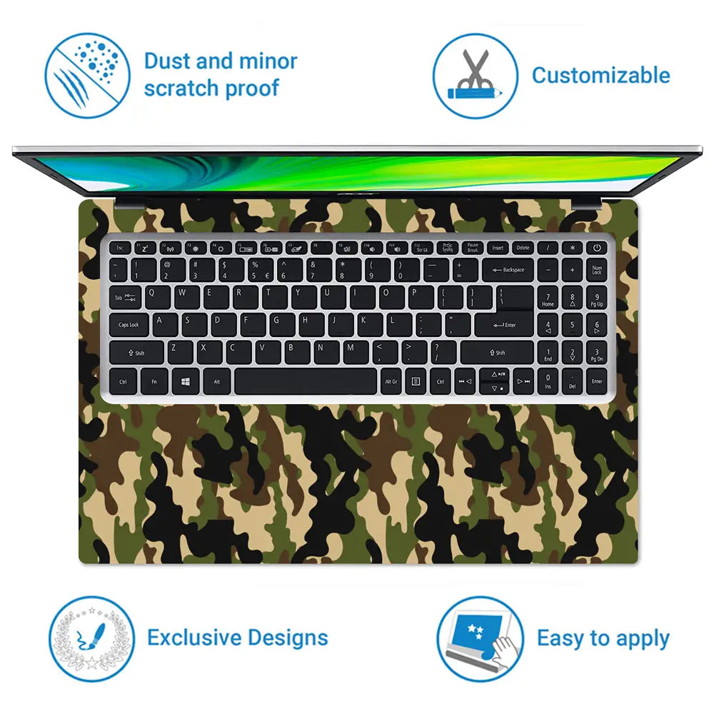 Camouflage Traditional Woodland Laptop Skin - View 5