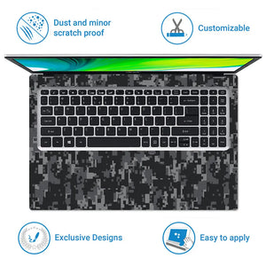Camouflage Urban Grey Digital Laptop Skin - View 5