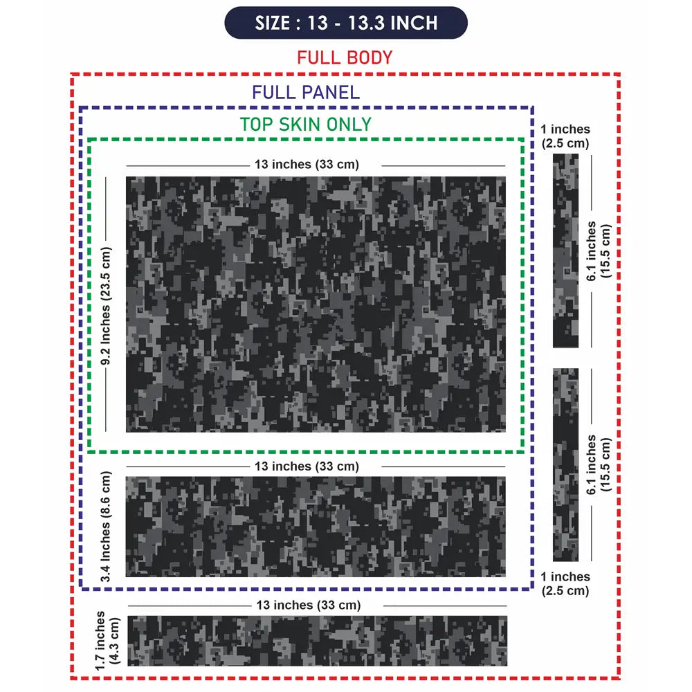 Camouflage Urban Grey Digital Laptop Skin - View 6