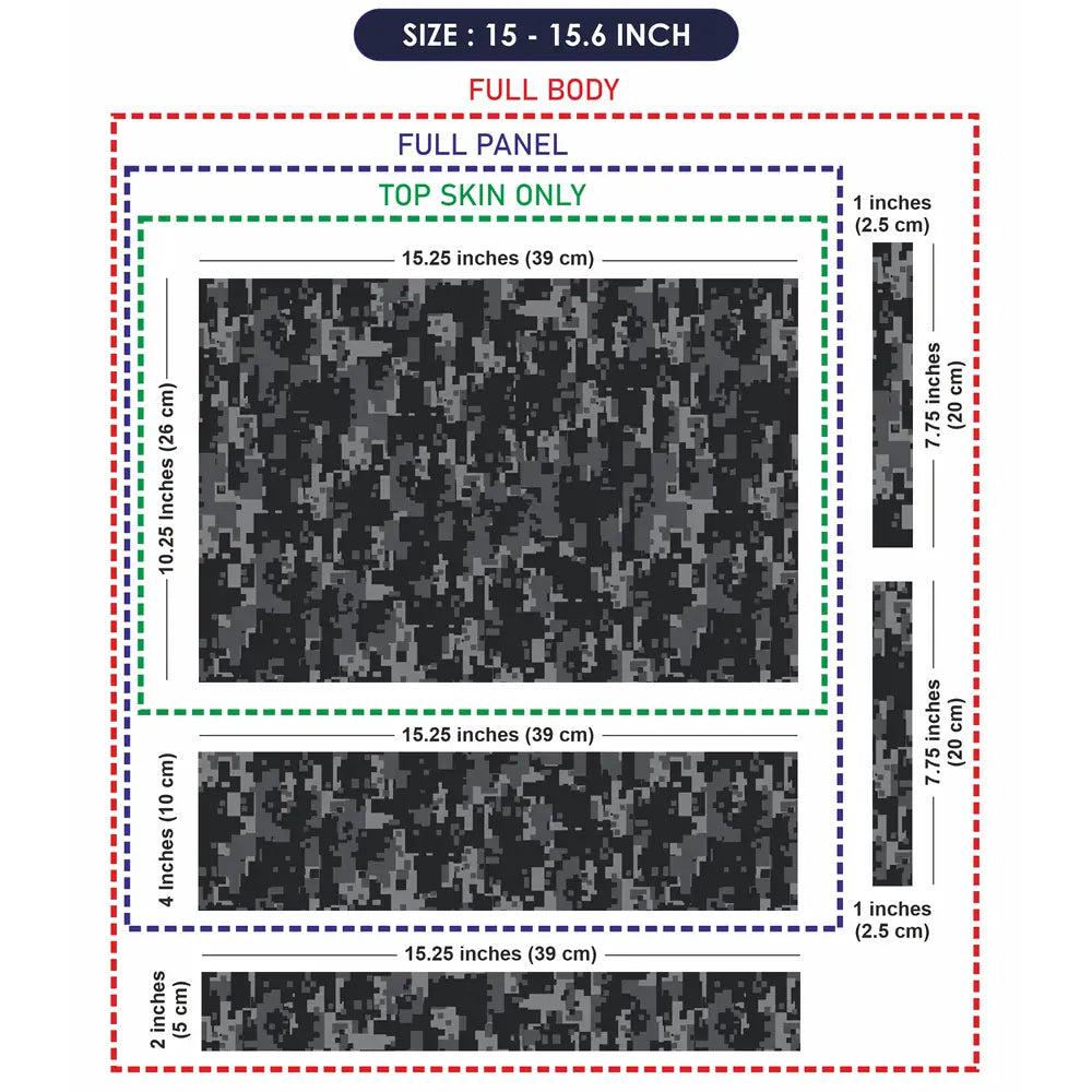 Camouflage Urban Grey Digital Laptop Skin - View 8