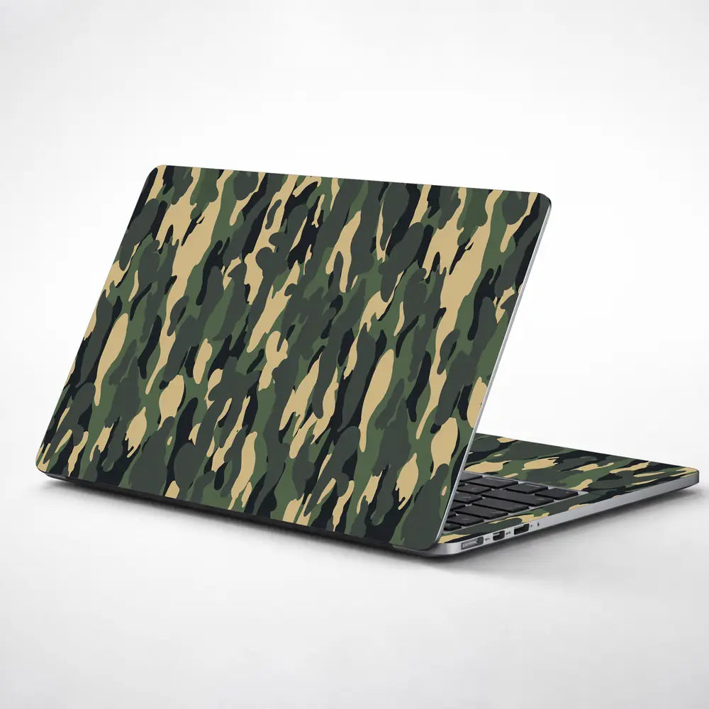 Camouflage Vertical Woodland Laptop Skin - View 1