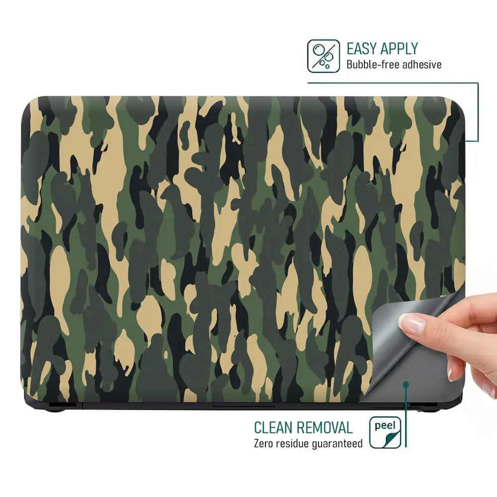 Camouflage Vertical Woodland Laptop Skin - View 4