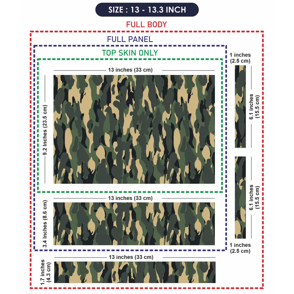 Camouflage Vertical Woodland Laptop Skin - View 6