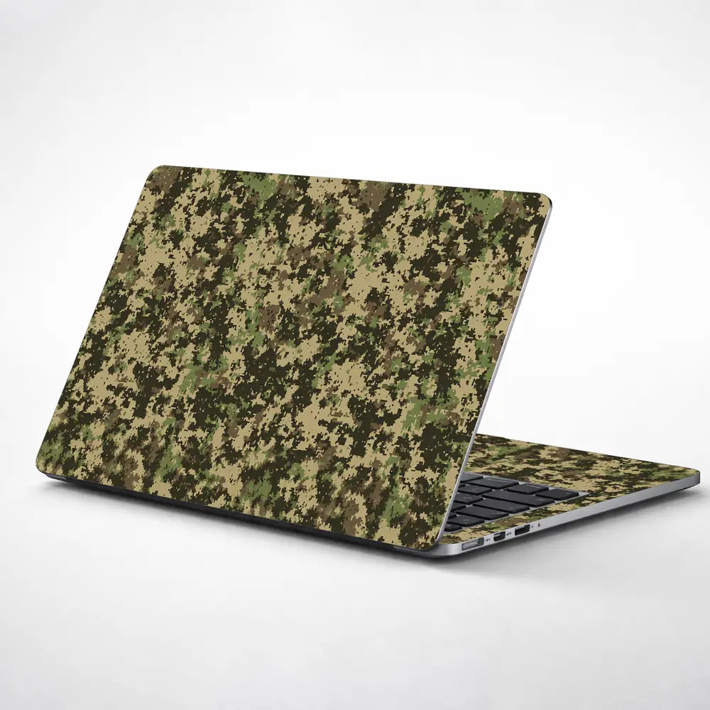 Camouflage Woodland Digital Pixel Laptop Skin - View 1