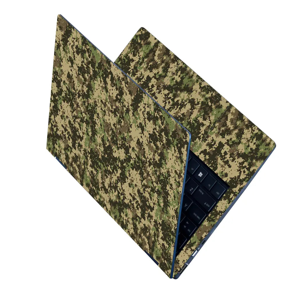Camouflage Woodland Digital Pixel Laptop Skin - View 2