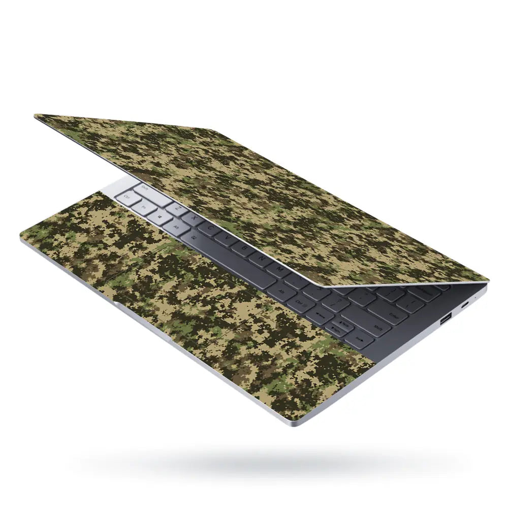 Camouflage Woodland Digital Pixel Laptop Skin - View 3