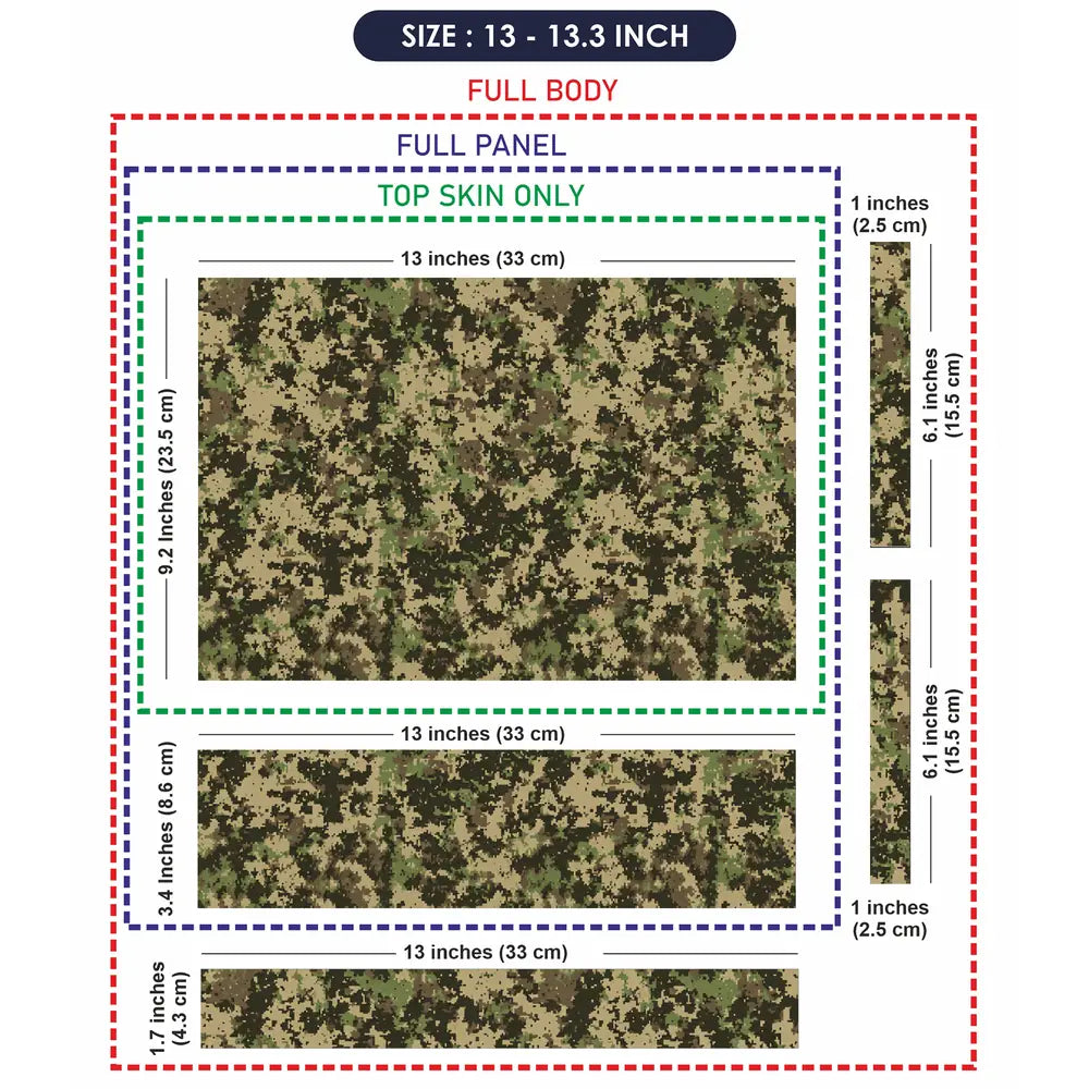 Camouflage Woodland Digital Pixel Laptop Skin - View 6