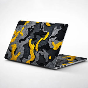 Camouflage Yellow Accent Hex Laptop Skin - View 1
