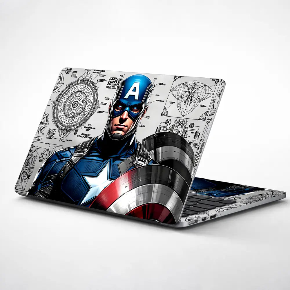 Captain America Comic Pop Art Shield Laptop Skin - View 1