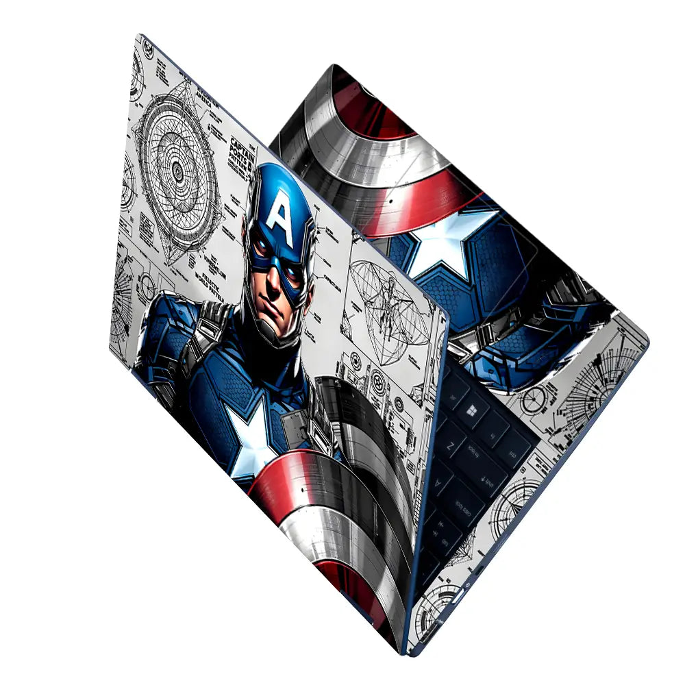Captain America Comic Pop Art Shield Laptop Skin - View 2