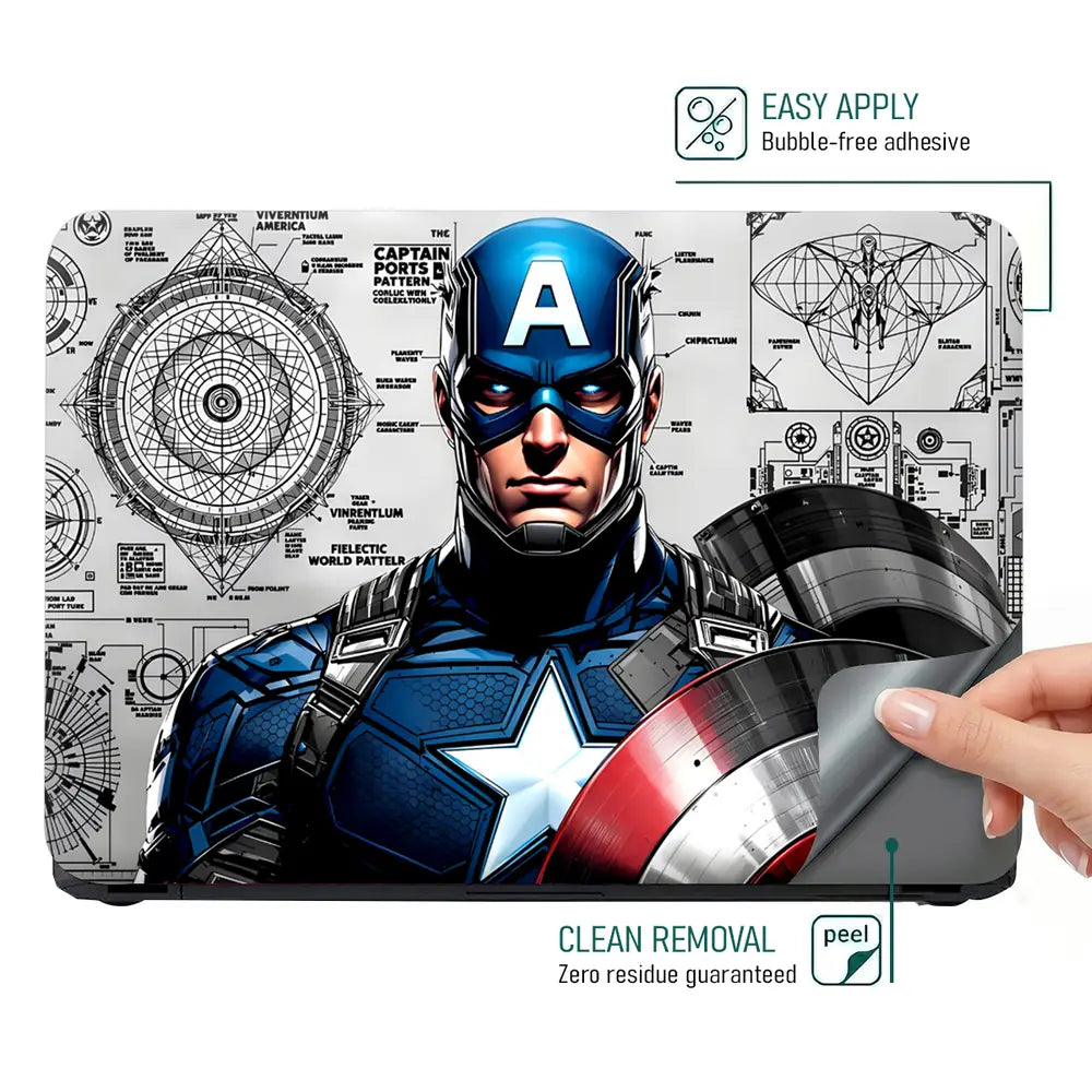 Captain America Comic Pop Art Shield Laptop Skin - View 4