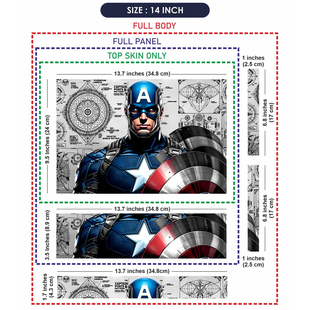 Captain America Comic Pop Art Shield Laptop Skin - View 7