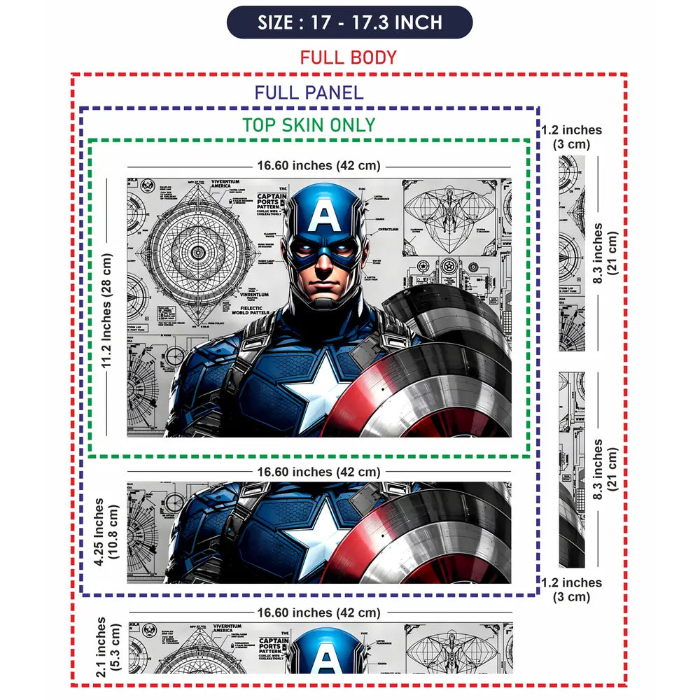 Captain America Comic Pop Art Shield Laptop Skin - View 9