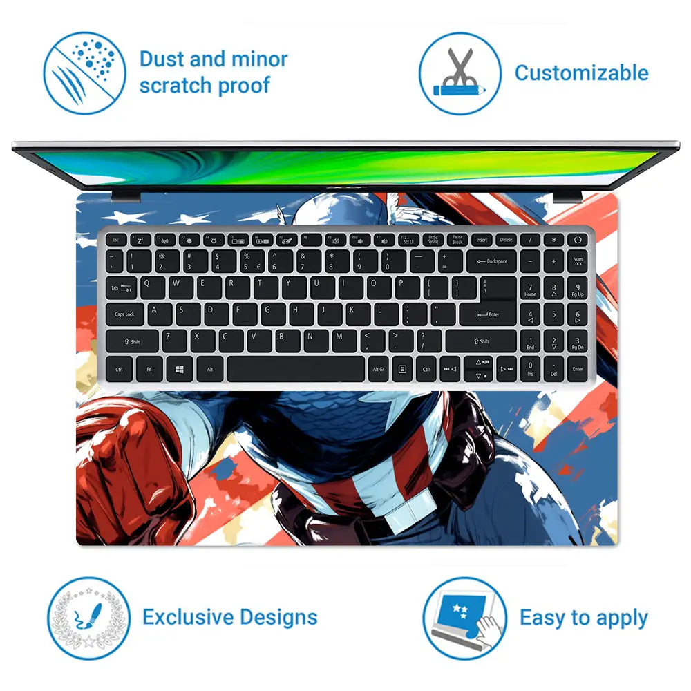 Captain America Heroic Laptop Skin - View 5