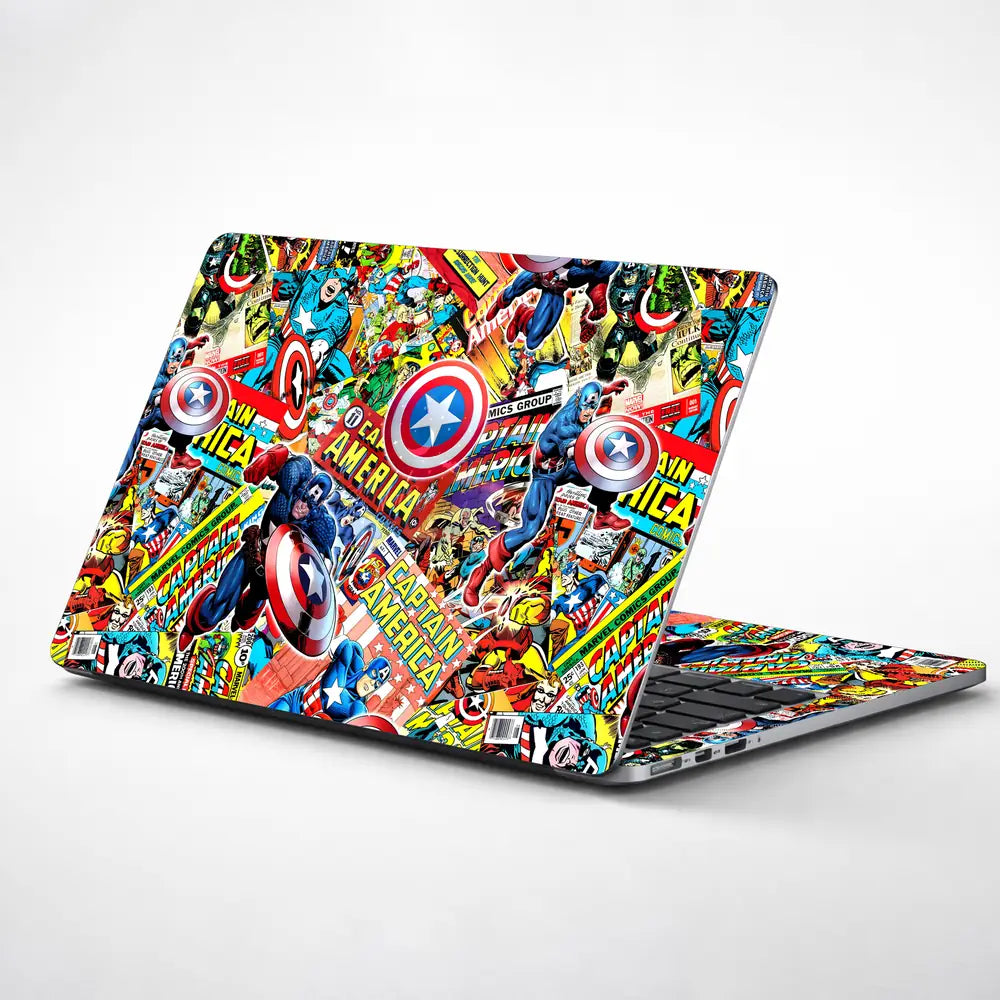 Captain America Marvel Mix Laptop Skin - View 1