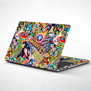 Captain America Marvel Mix Laptop Skin - View 1
