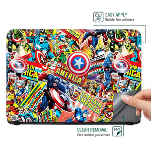 Captain America Marvel Mix Laptop Skin - View 4