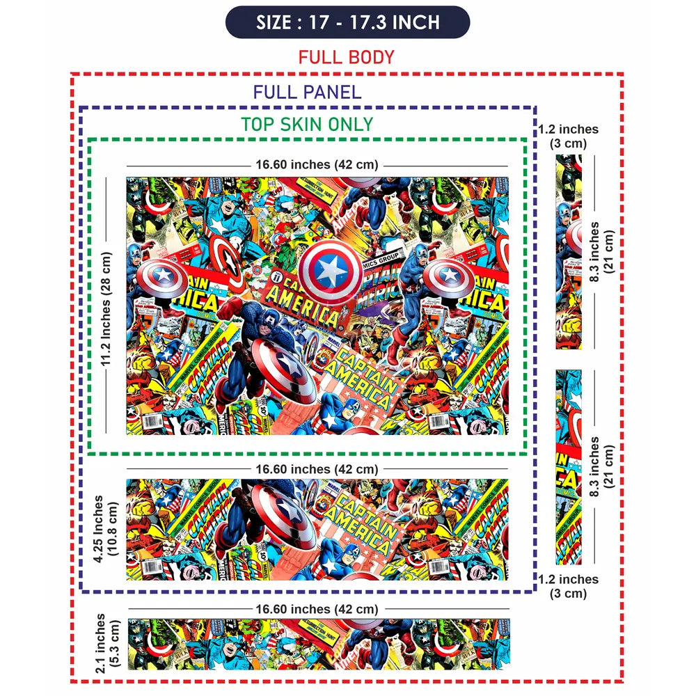 Captain America Marvel Mix Laptop Skin - View 9