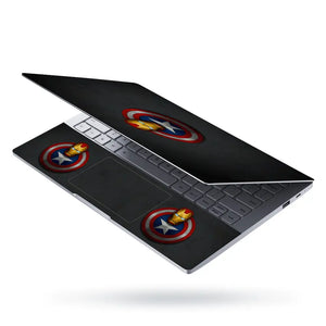 Captain Shield Iron Man Mask Laptop Skin - View 3