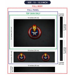 Captain Shield Iron Man Mask Laptop Skin - View 6