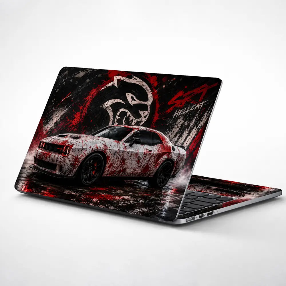 Cars Dodge Challenger Hellcat Blood Laptop Skin - View 1