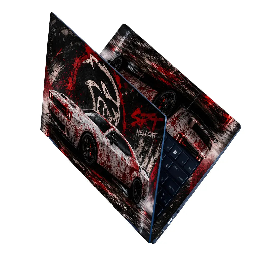 Cars Dodge Challenger Hellcat Blood Laptop Skin - View 2