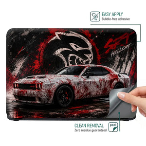 Cars Dodge Challenger Hellcat Blood Laptop Skin - View 4