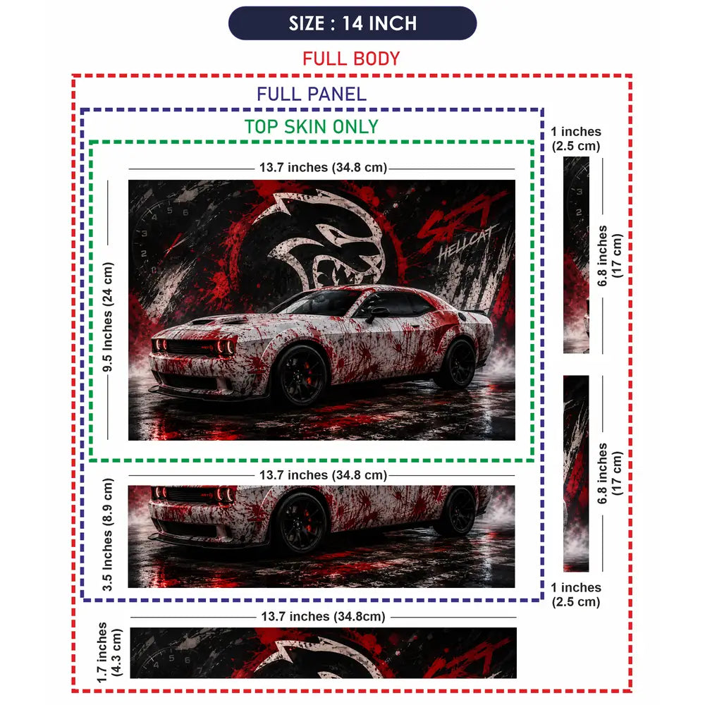 Cars Dodge Challenger Hellcat Blood Laptop Skin - View 7