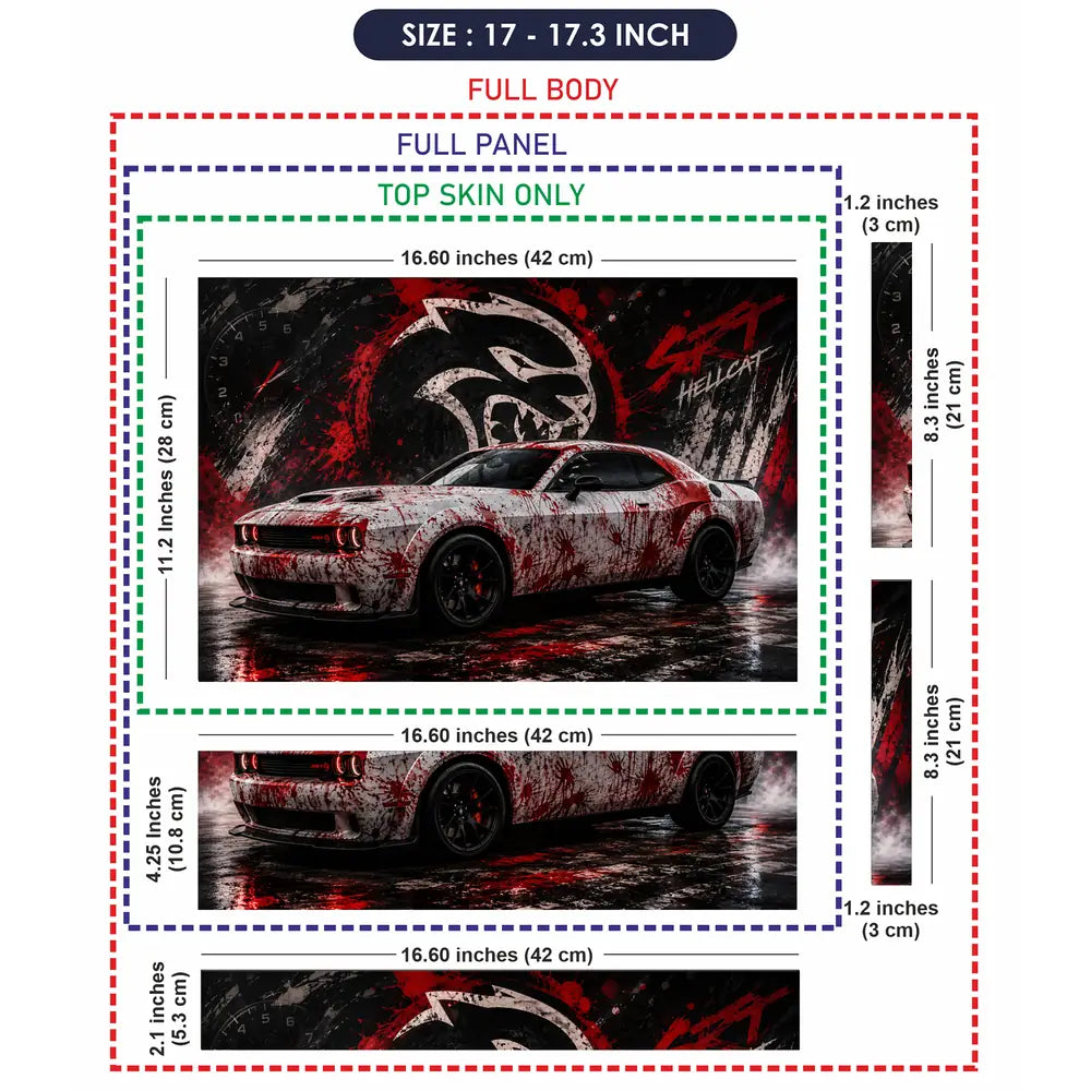 Cars Dodge Challenger Hellcat Blood Laptop Skin - View 9