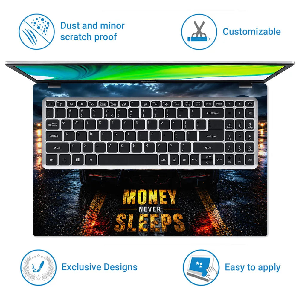 Cars Lamborghini Mansory Money Never Sleeps Laptop Skin - View 5