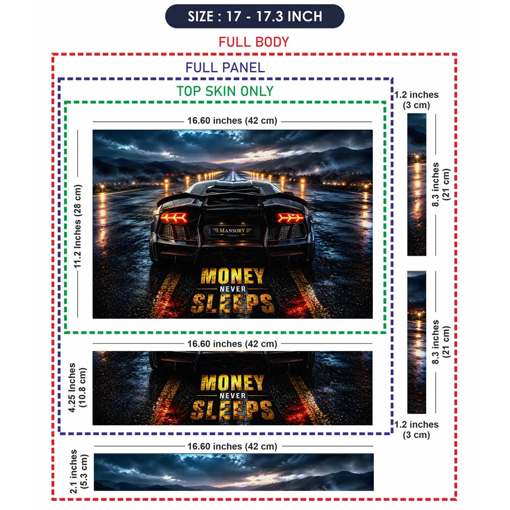 Cars Lamborghini Mansory Money Never Sleeps Laptop Skin - View 9