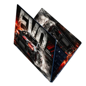 Cars Mitsubishi Evo Lancer Black Red Laptop Skin - View 2