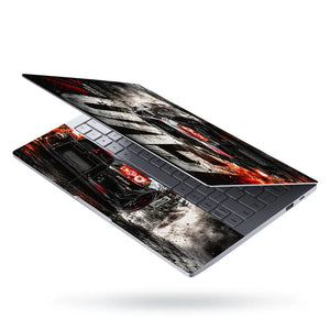Cars Mitsubishi Evo Lancer Black Red Laptop Skin - View 3