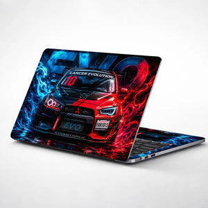 Cars Mitsubishi Evo Lancer Red Fire Ice Laptop Skin - View 1