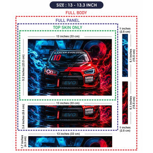 Cars Mitsubishi Evo Lancer Red Fire Ice Laptop Skin - View 6