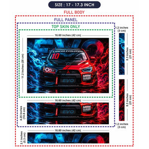 Cars Mitsubishi Evo Lancer Red Fire Ice Laptop Skin - View 9