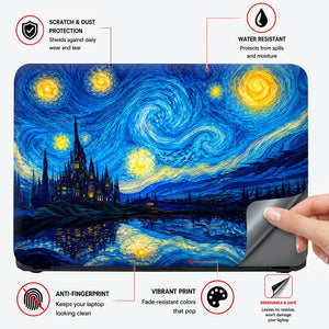 Castle Lake Starry Swirls Laptop Skin - View 4